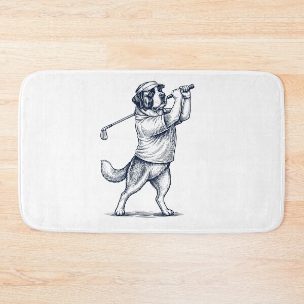 Item preview, Vintage Saint Bernard Playing Golf Golfer Dog Lover designed and sold by TerryConnells.