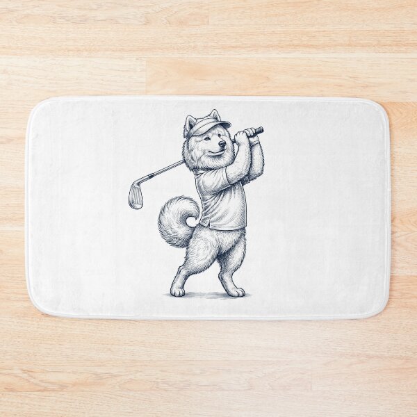 Item preview, Vintage Samoyed Playing Golf Golfer Dog Lover designed and sold by TerryConnells.