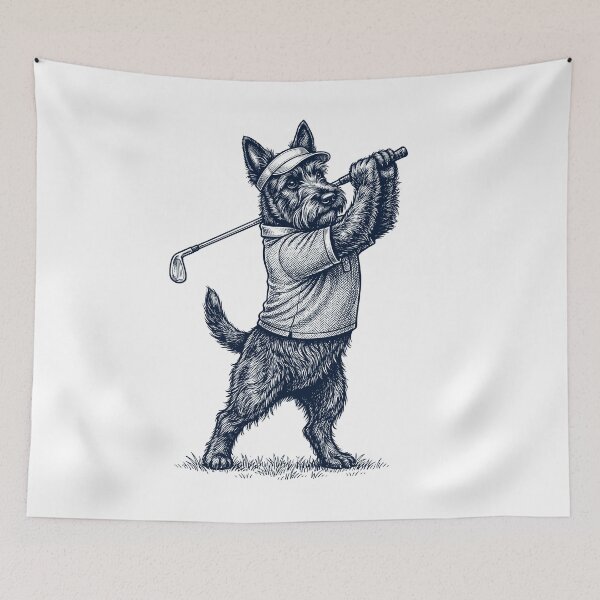 Item preview, Vintage Scottish Terrier Playing Golf Golfer Dog Lover designed and sold by TerryConnells.