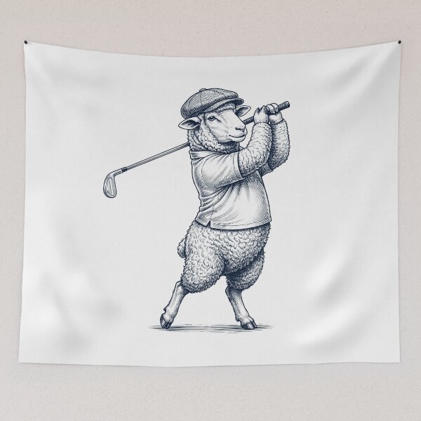 Item preview, Vintage Sheep Playing Golf Golfer Animal Lover designed and sold by TerryConnells.