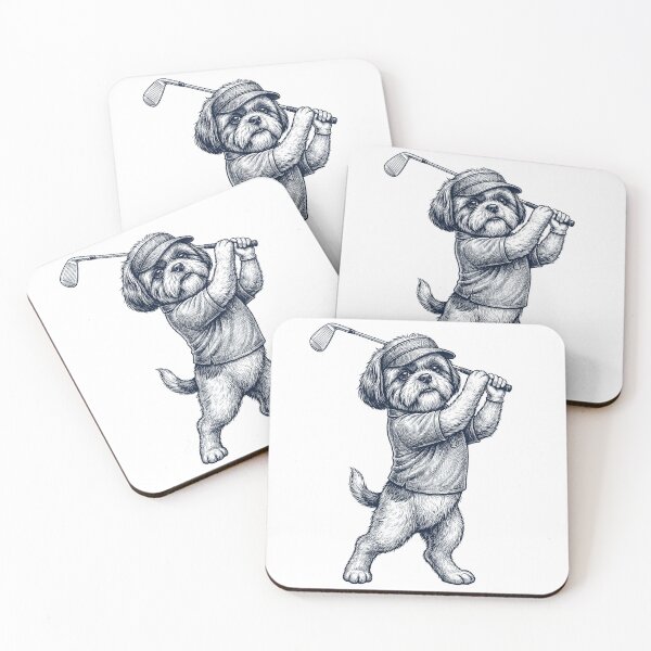 Item preview, Vintage Shih Tzu Playing Golf Golfer Dog Lover designed and sold by TerryConnells.