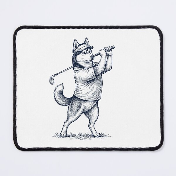Item preview, Vintage Siberian Husky Playing Golf Golfer Dog Lover designed and sold by TerryConnells.