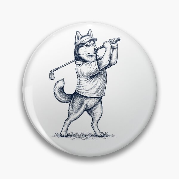 Item preview, Vintage Siberian Husky Playing Golf Golfer Dog Lover designed and sold by TerryConnells.