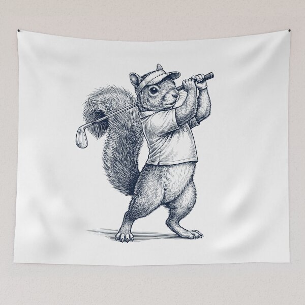 Item preview, Vintage Squirrel Playing Golf Golfer Animal Lover designed and sold by TerryConnells.