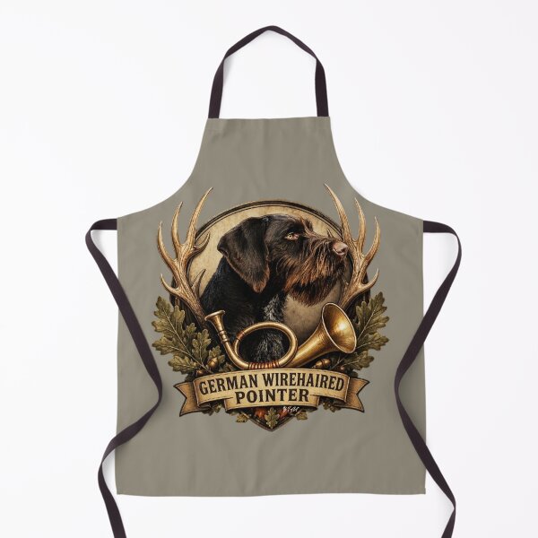 Item preview, German Wirehaired Pointer,  Hunting Horn Art  designed and sold by TammyHunterArt.