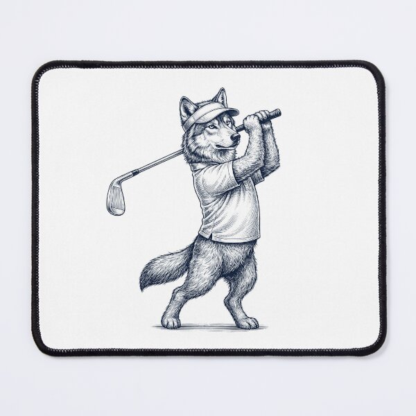 Item preview, Vintage Wolf Playing Golf Golfer Animal Lover designed and sold by TerryConnells.