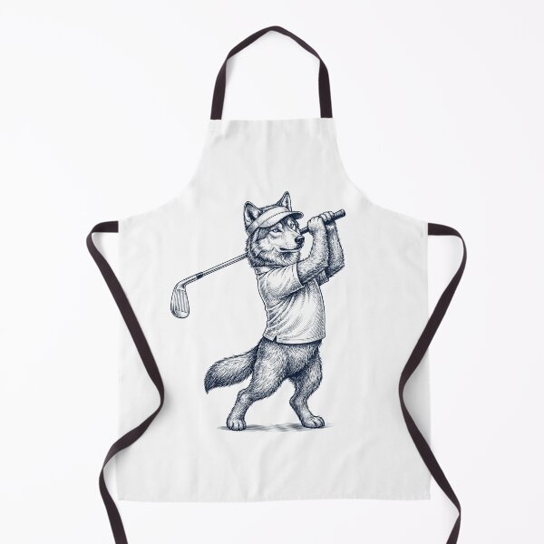 Item preview, Vintage Wolf Playing Golf Golfer Animal Lover designed and sold by TerryConnells.