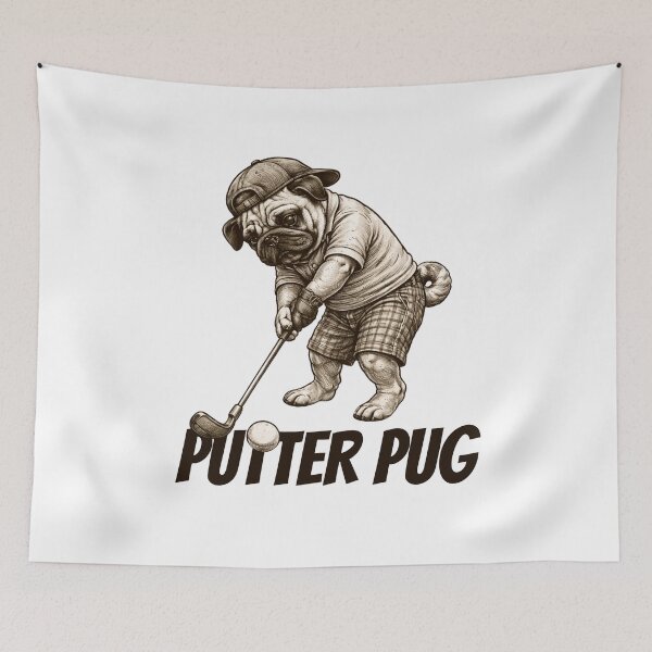 Item preview, Putter Pug Funny Dog Golf Player designed and sold by TrueArtsStore.