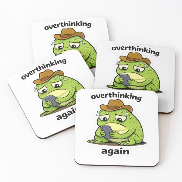 Item preview, Overthinking Again Frog Funny Sticker designed and sold by MyCreatureArt.
