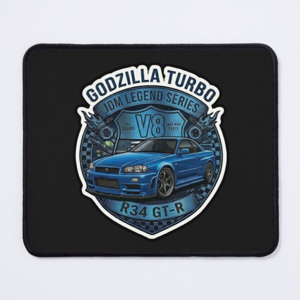 Item preview, JDM Legend R34 GT-R Bayside Blue Godzilla Sticker designed and sold by K-Vibe Design Studio.