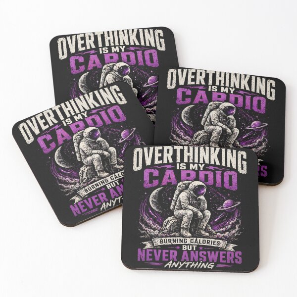 Item preview, Overthinking Is My Cardio – Funny Astronaut Anxiety Design designed and sold by IdentityThread.
