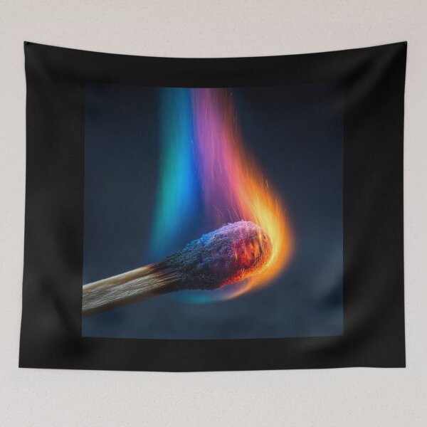 Item preview, Colorful Rainbow Match Flame – Vibrant Multicolor Fire Minimalist Design designed and sold by WordPlayStudio.