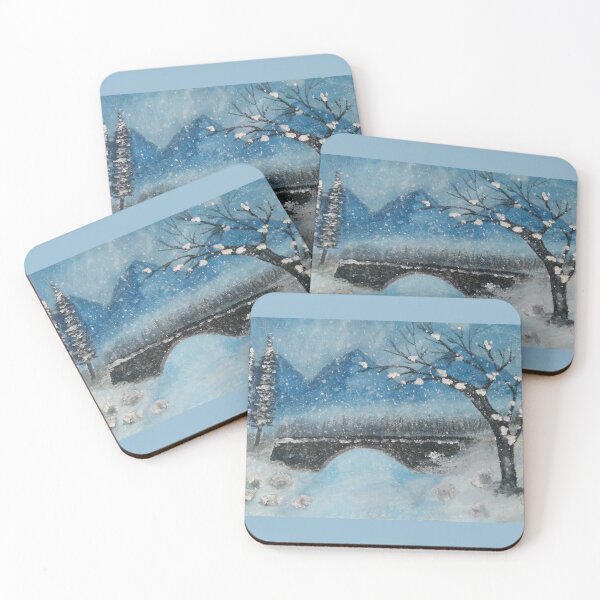 Item preview, Oil painting of Snowy mountains and trees  designed and sold by Heaven1111.