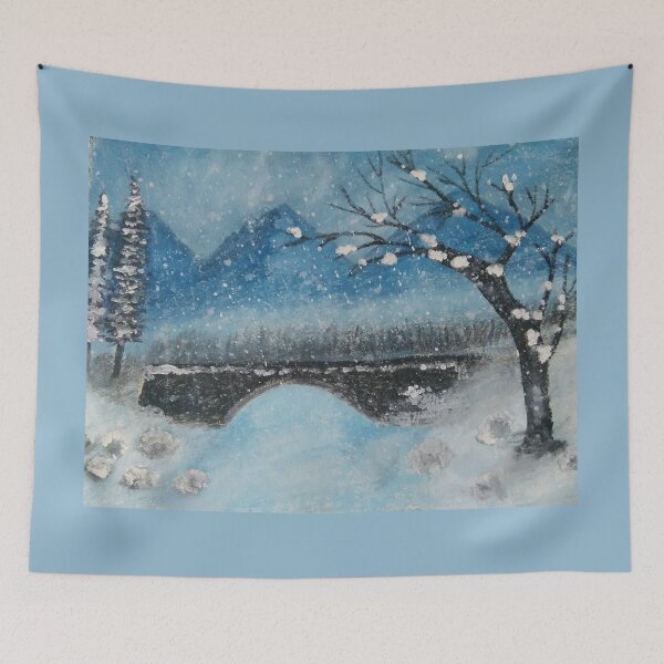 Item preview, Oil painting of Snowy mountains and trees  designed and sold by Heaven1111.