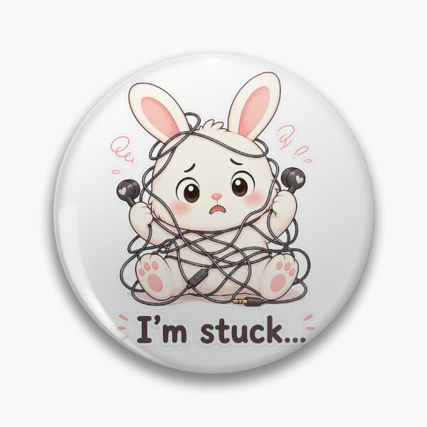 Item preview, Bunny Stuck in Headphone Wires Oops Moment designed and sold by Sadia  Jannat.