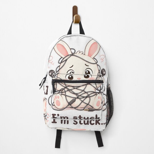 Item preview, Bunny Stuck in Headphone Wires Oops Moment designed and sold by Sadia Jannat.
