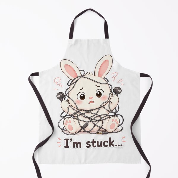 Item preview, Bunny Stuck in Headphone Wires Oops Moment designed and sold by Sadia  Jannat.