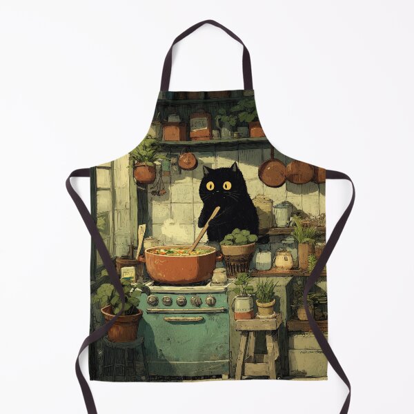 Item preview, Black Cat Cooking Vegetable Soup designed and sold by Erika Kaisersot.