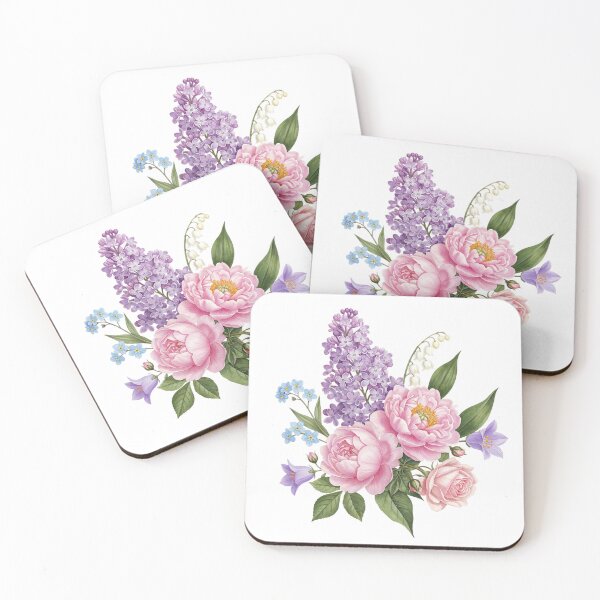 Item preview, Isolated Vintage Botanical Bouquet: Pink Peonies & Lilac PNG designed and sold by TatyanaArt.