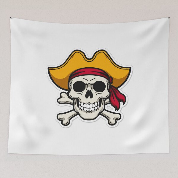 Item preview, Pirate Skull Sticker – Cool Skull & Crossbones with Hat | Aesthetic Pirate Design designed and sold by ClickToSticker.