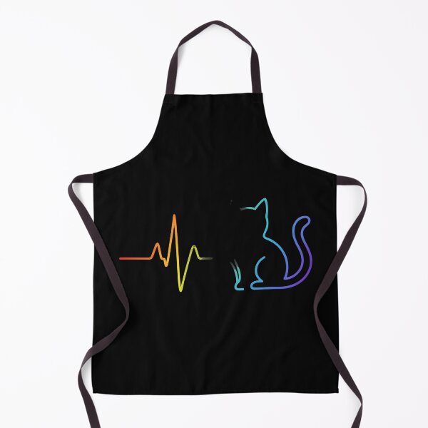 Item preview, Cat EKG Heartbeat Rainbow Line Art designed and sold by OlyvieArt.