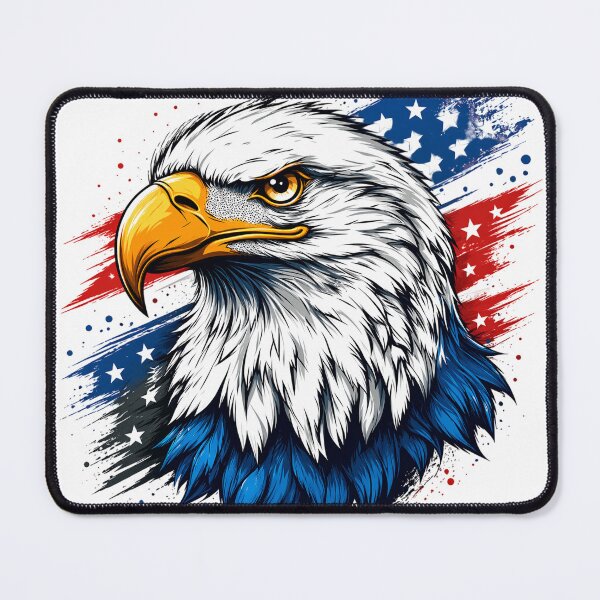 Item preview, Patriotic Bald Eagle Head Illustration – American Flag Art, Freedom Eagle Graphic, USA Pride T-Shirt Design designed and sold by Kanvasly.