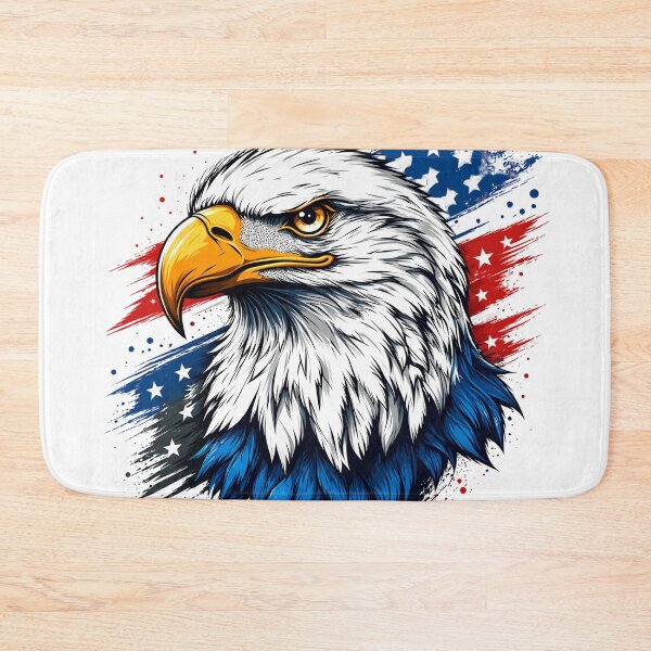 Item preview, Patriotic Bald Eagle Head Illustration – American Flag Art, Freedom Eagle Graphic, USA Pride T-Shirt Design designed and sold by Kanvasly.