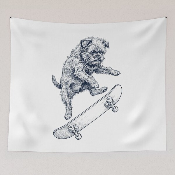 Item preview, Vintage Affenpinscher Skateboarding Skate Dog Dad Lover designed and sold by DoodleTortle.
