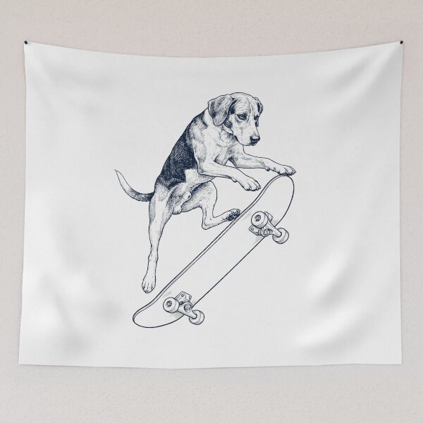 Item preview, Vintage American Foxhound Skateboarding Skate Dog Dad Lover designed and sold by DoodleTortle.
