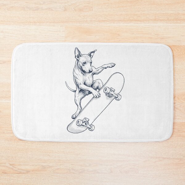 Item preview, Vintage American Hairless Terrier Skateboarding Skate Dog Dad Lover designed and sold by DoodleTortle.