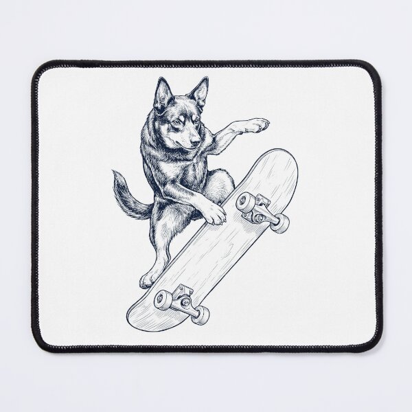 Item preview, Vintage Australian Kelpie Skateboarding Skate Dog Dad Lover designed and sold by DoodleTortle.