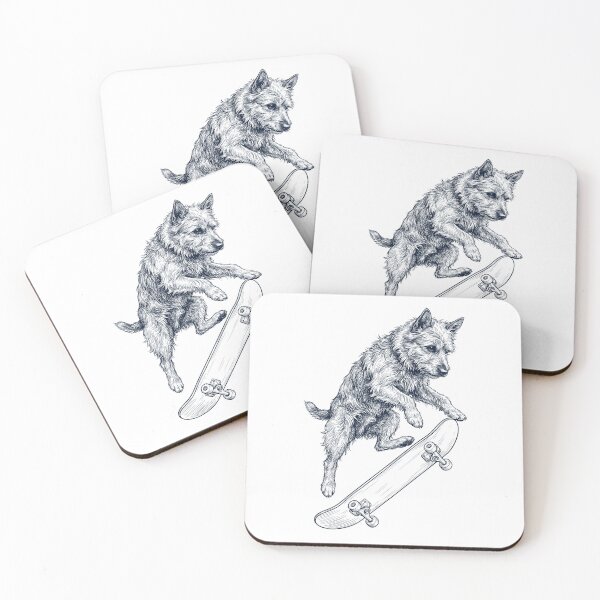 Item preview, Vintage Australian Terrier Skateboarding Skate Dog Dad Lover designed and sold by DoodleTortle.