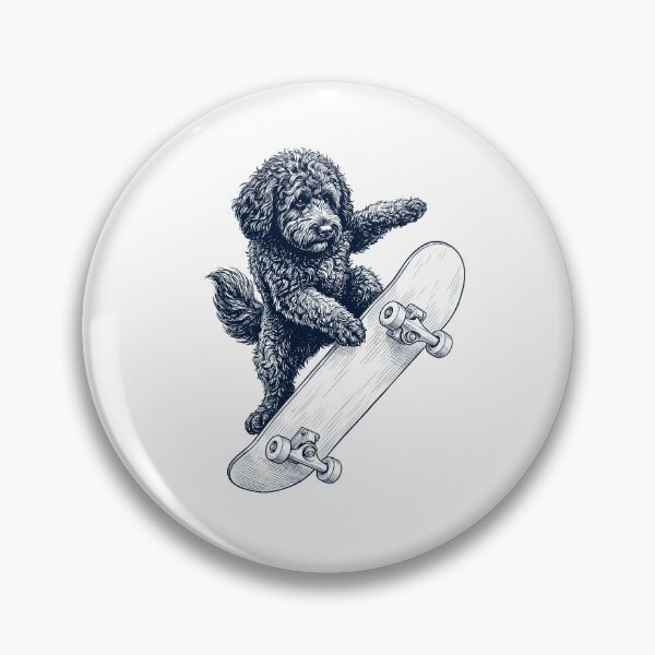 Artikelvorschau, Vintager Barbet Skateboarding Skate Dog Dad Lover entworfen und verkauft von DoodleTortle.