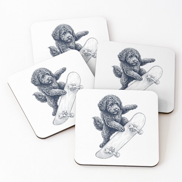 Item preview, Vintage Barbet Skateboarding Skate Dog Dad Lover designed and sold by DoodleTortle.