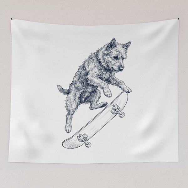 Item preview, Terrier australiano vintage, amante de los perros patinadores y de las patinetas designed and sold by DoodleTortle.