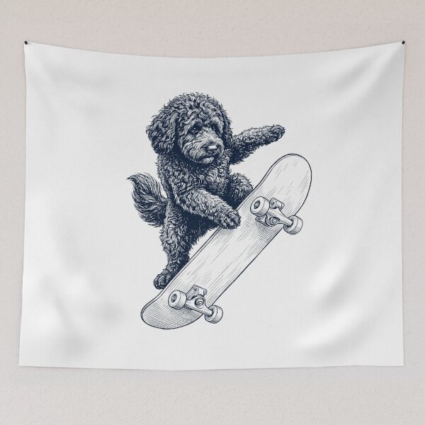 Item preview, Vintage Barbet Skateboarding Skate Dog Dad Lover designed and sold by DoodleTortle.