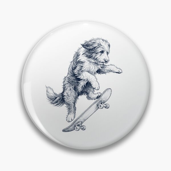 Item preview, Vintage Bearded Collie Skateboarding Skate Dog Dad Lover designed and sold by DoodleTortle.