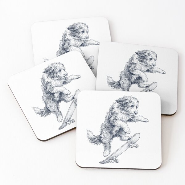 Item preview, Vintage Bearded Collie Skateboarding Skate Dog Dad Lover designed and sold by DoodleTortle.