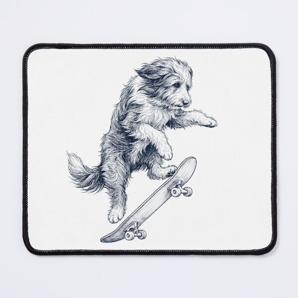 Item preview, Vintage Bearded Collie Skateboarding Skate Dog Dad Lover designed and sold by DoodleTortle.
