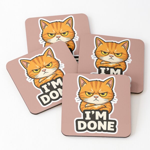 Item preview, Angry Cat I’m Done Sticker | Funny Grumpy Cat Meme designed and sold by K-Vibe Design Studio.