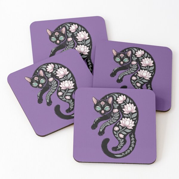 Item preview, Cat in Lotus Tattoo designed and sold by Funny Vintage Stickers And T-Shirts.