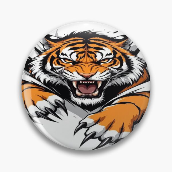 Item preview, “Roaring Tiger Sticker | Fierce Wild Animal | Jungle Predator Design” designed and sold by Kanvasly.