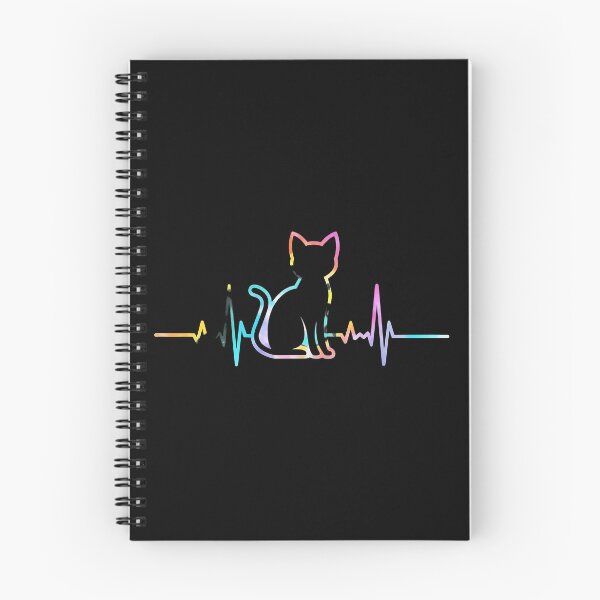 Item preview, Cat Heartbeat EKG Rainbow Silhouette designed and sold by OlyvieArt.