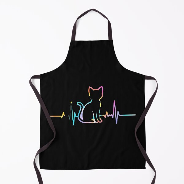 Item preview, Cat Heartbeat EKG Rainbow Silhouette designed and sold by OlyvieArt.