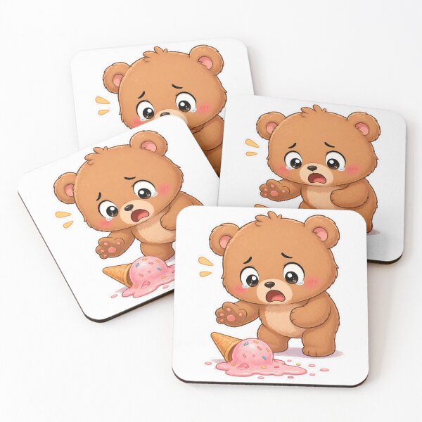 Item preview, Cute Bear Dropped Ice Cream Sad Moment designed and sold by Sadia  Jannat.