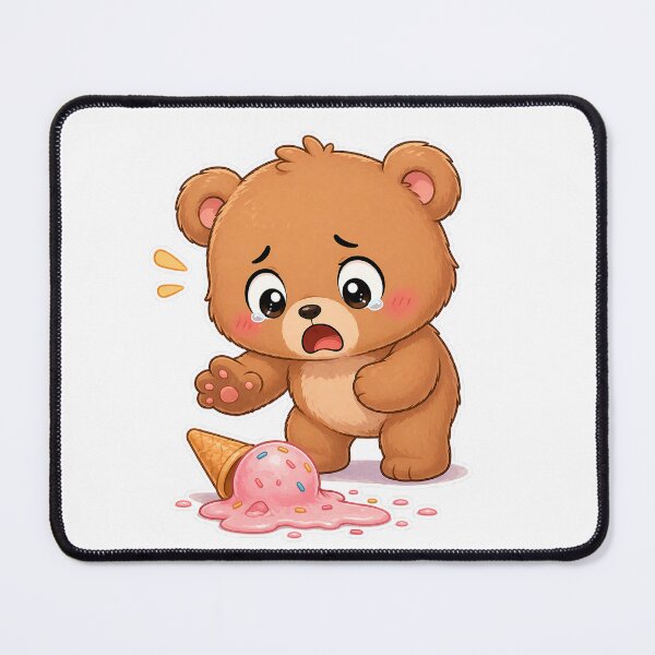 Item preview, Cute Bear Dropped Ice Cream Sad Moment designed and sold by Sadia  Jannat.