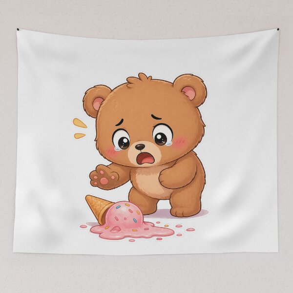 Item preview, Cute Bear Dropped Ice Cream Sad Moment designed and sold by Sadia  Jannat.