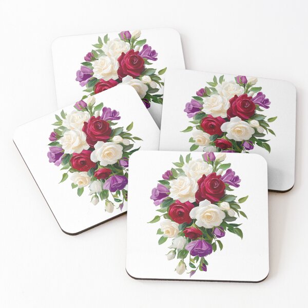 Item preview, Elegant Red and White Rose Bouquet Botanical Art designed and sold by DesignArtist.ia.