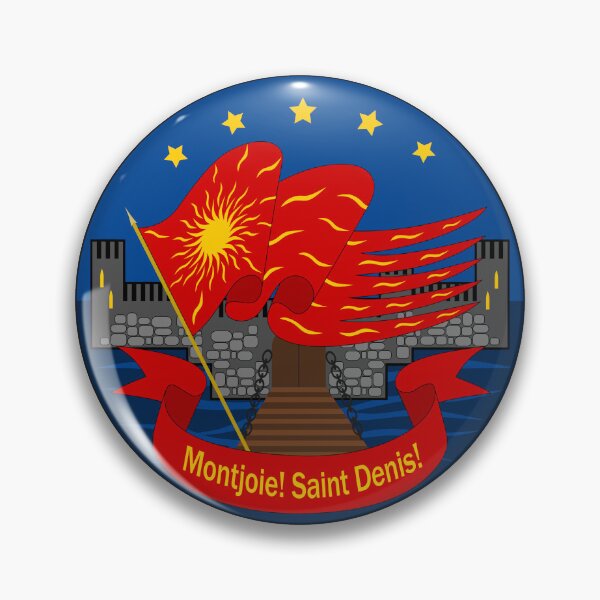Item preview, Emblem with French Oriflamme and medieval battle-cry designed and sold by AsahiNoAme.