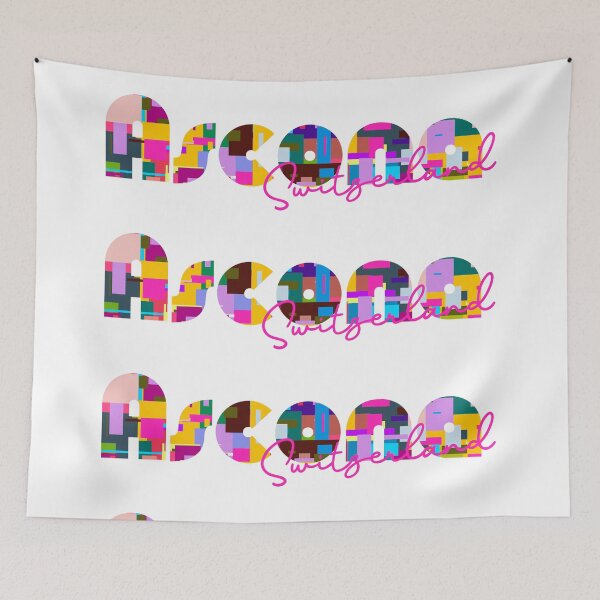 Item preview, Ascona, Switzerland, Vibrant Abstract City Typography Art designed and sold by Wanderful-roads.